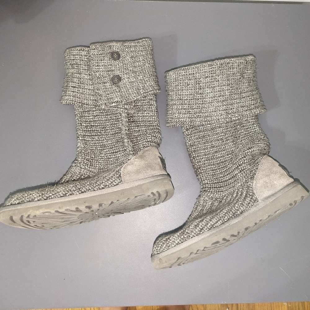 Retired Style Grey Knit Top UGG Boots